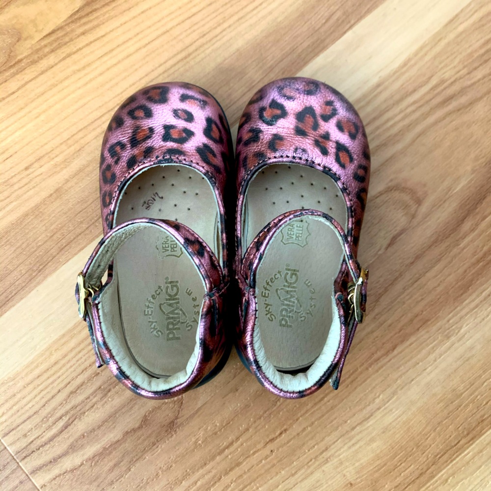 Pink Animal Print Primigi Mary Janes Size 4C